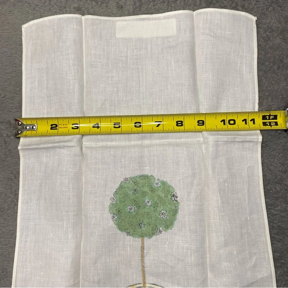 Vintage LIZ WAIN Hand Towels 100% Linen Floral Hand Painted Hemstitch Lot of 3